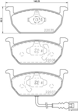 A.B.S. P 85 137 BREMBO BREMSBELÄGE, RICHTUNGSGEBUNDEN Bremsbelagsatz, Scheibenbremse